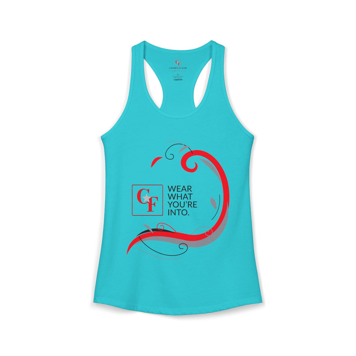 Common Flavor Originals "Wear What You're Into" Side Sweep Racerback Tank