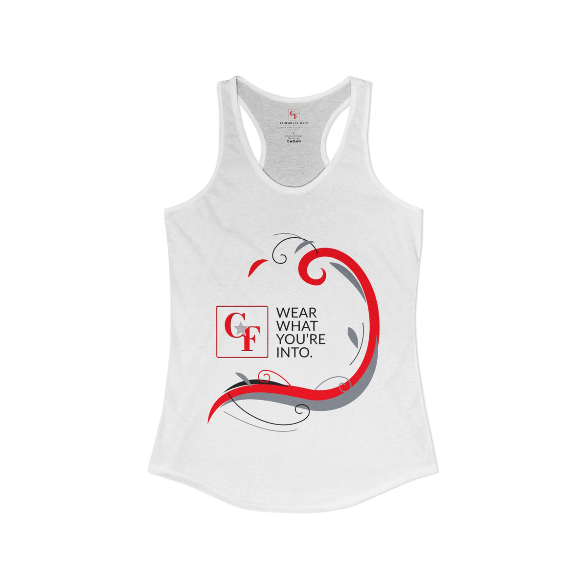 Common Flavor Originals "Wear What You're Into" Side Sweep Racerback Tank