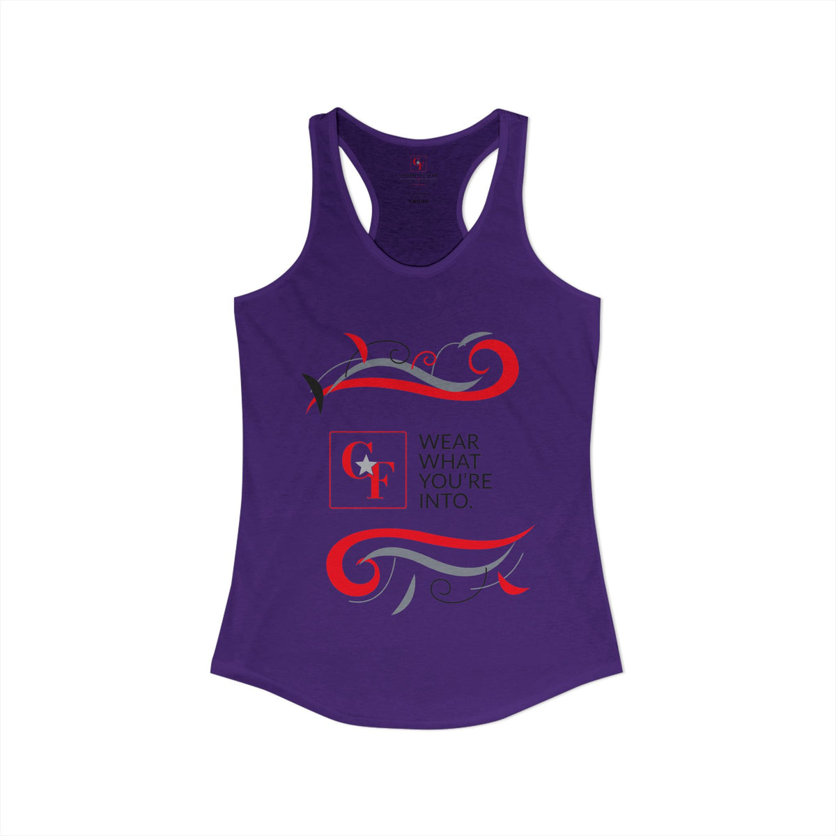 CF Originals "Wear What You're Into" Flowing Twist Racerback Tank