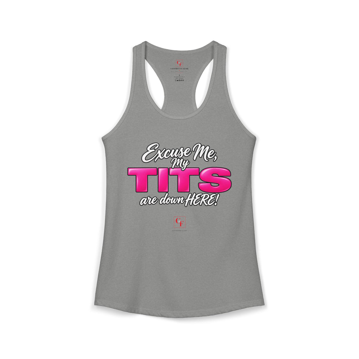 My Tits Are Down Here Racerback Tank