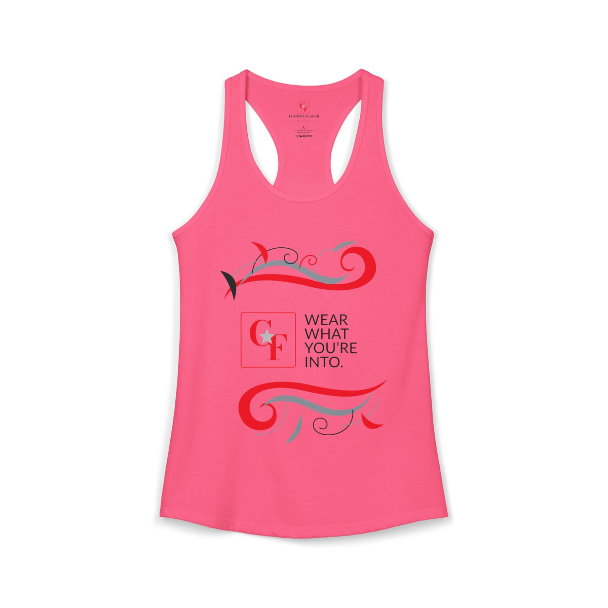 CF Originals "Wear What You're Into" Flowing Twist Racerback Tank