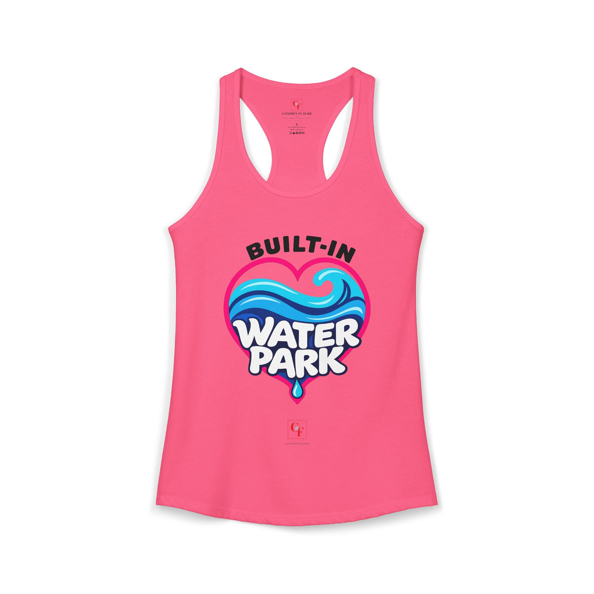 Built-In Water Park Heart Waves Racerback Tank