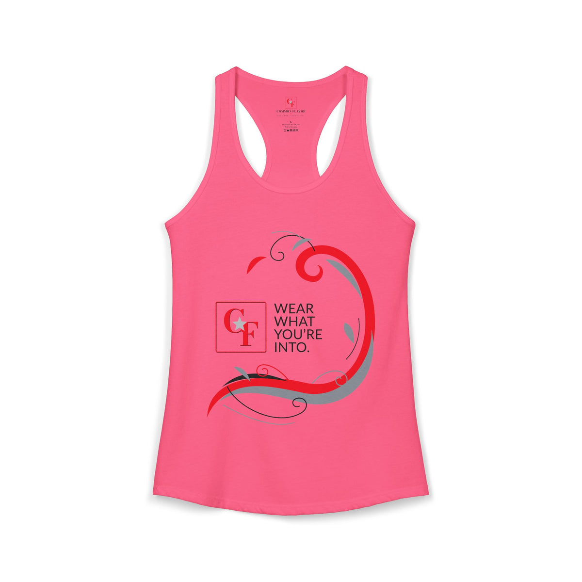 Common Flavor Originals "Wear What You're Into" Side Sweep Racerback Tank