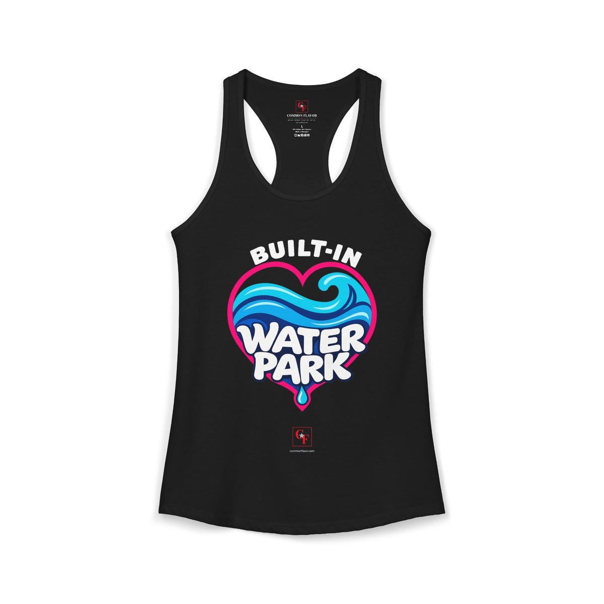 Built-In Water Park Heart Waves Racerback Tank