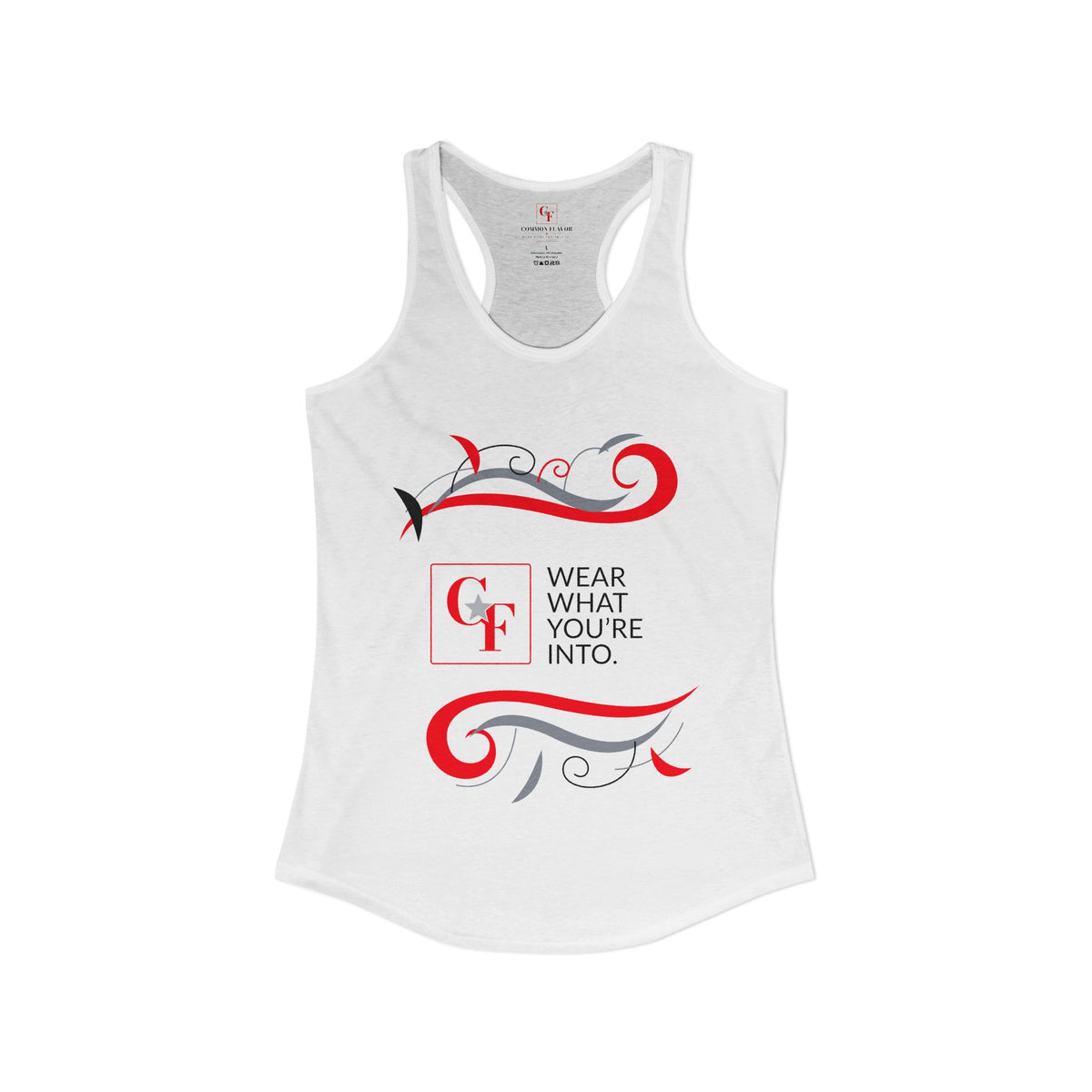 CF Originals "Wear What You're Into" Flowing Twist Racerback Tank