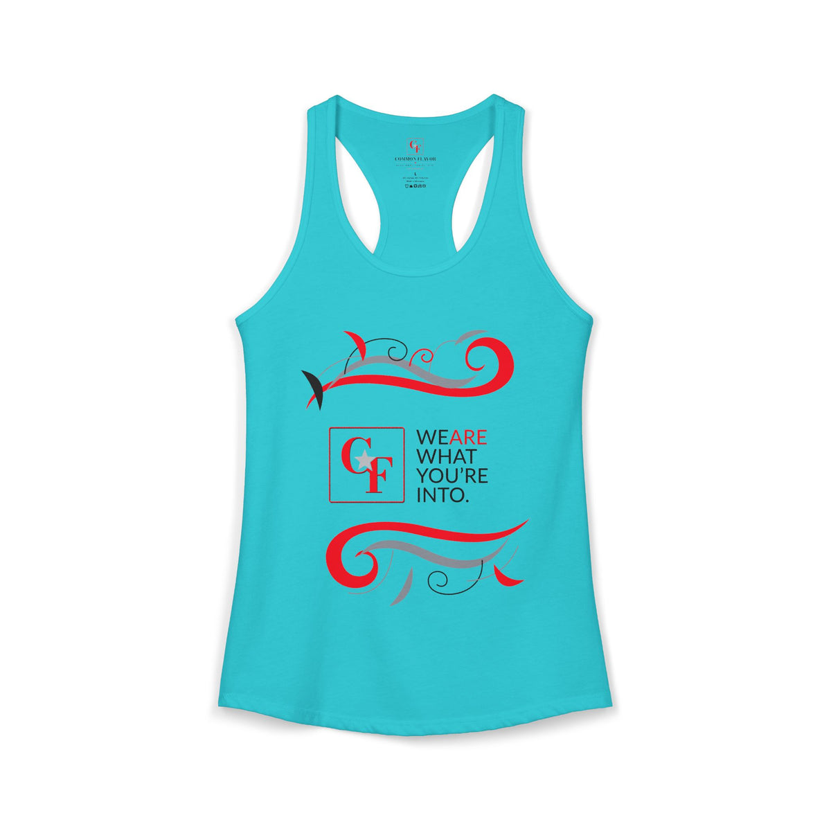 CF Originals "We Are What You're Into" Flowing Twist Racerback Tank