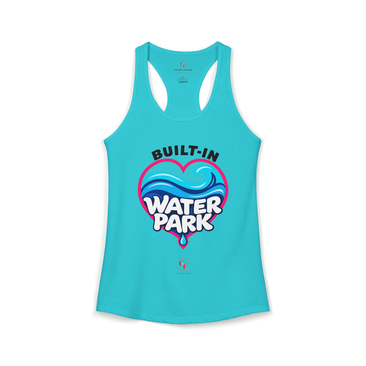 Built-In Water Park Heart Waves Racerback Tank