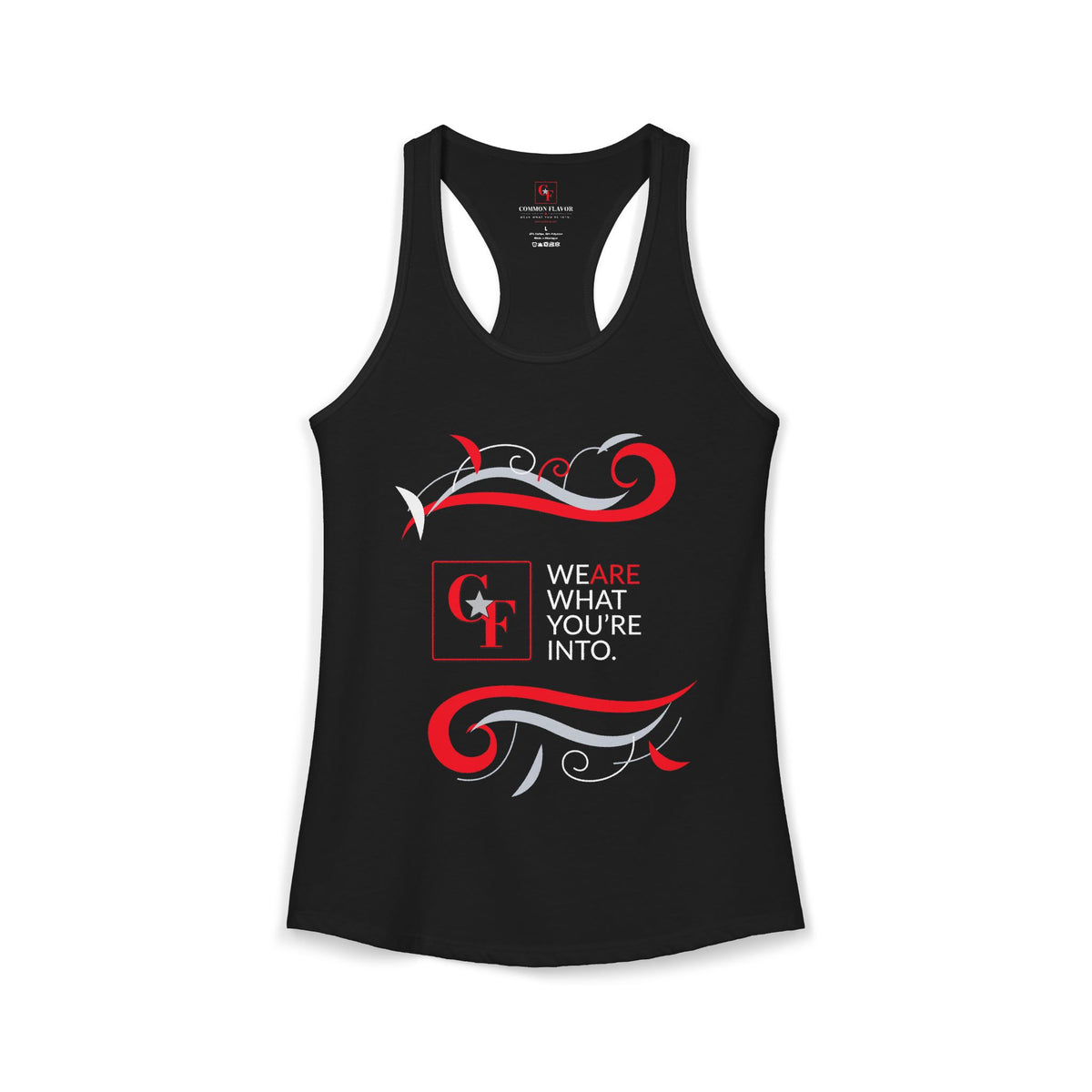 CF Originals "We Are What You're Into" Flowing Twist Racerback Tank