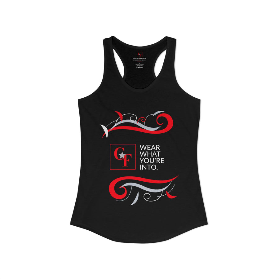 CF Originals "Wear What You're Into" Flowing Twist Racerback Tank