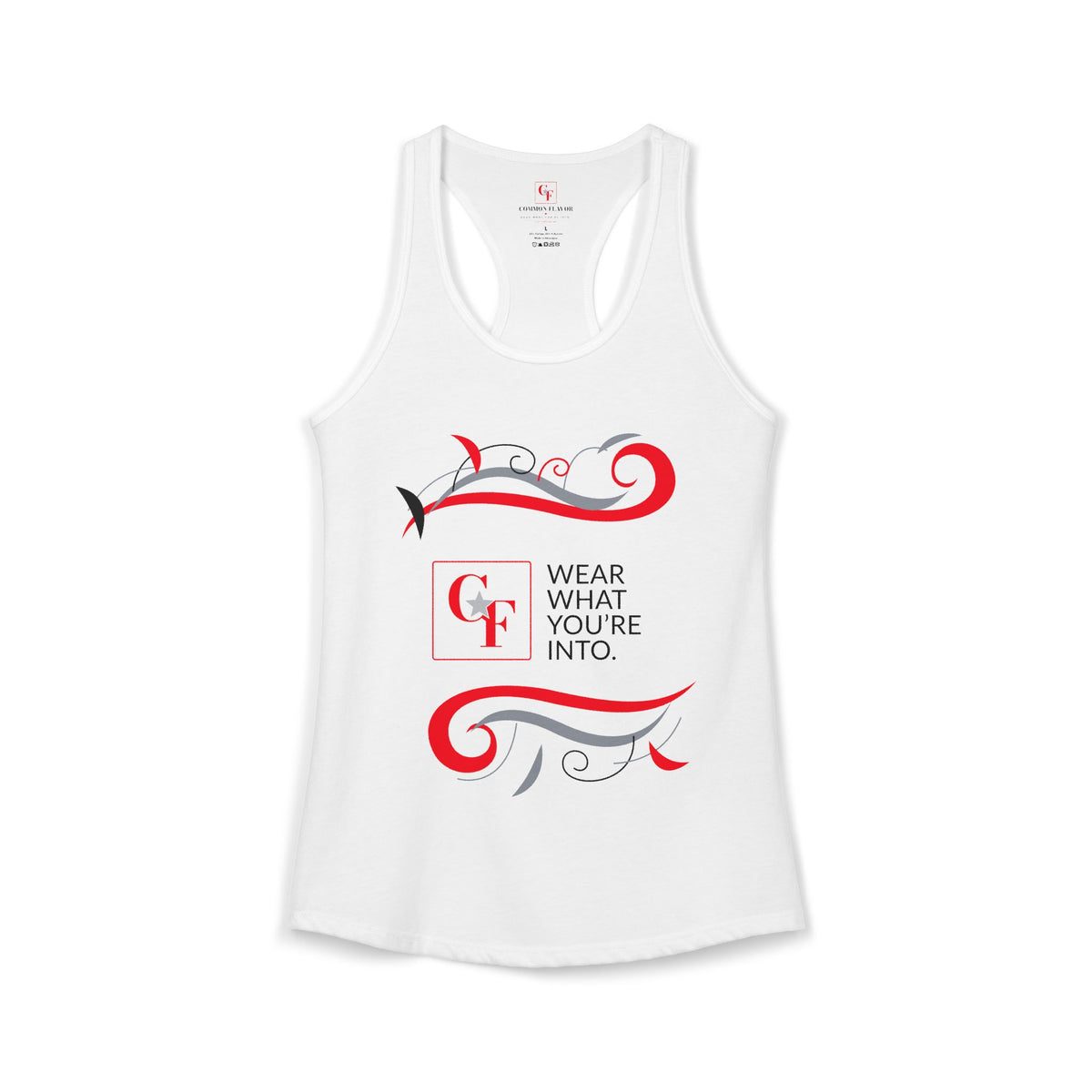 CF Originals "Wear What You're Into" Flowing Twist Racerback Tank