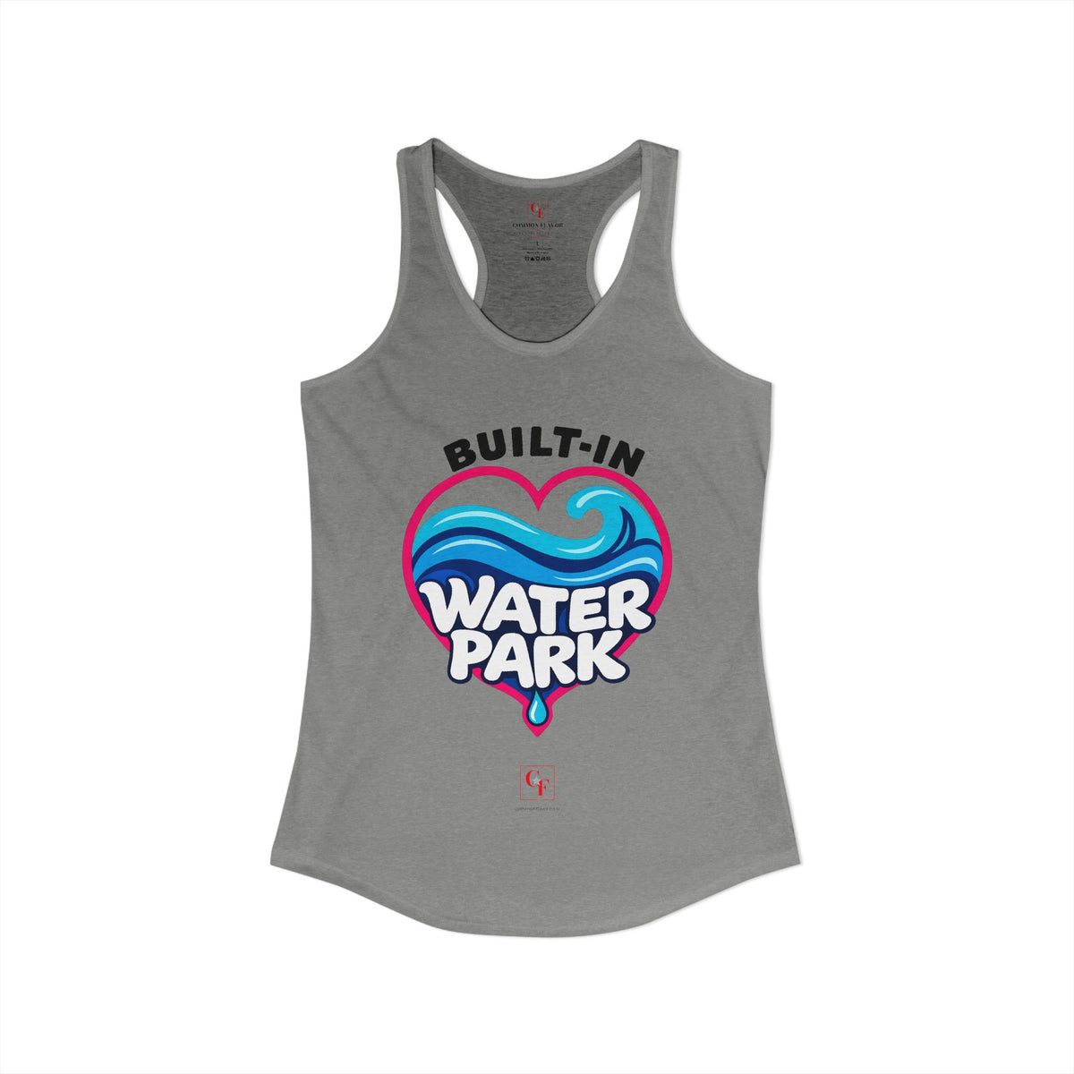 Built-In Water Park Heart Waves Racerback Tank