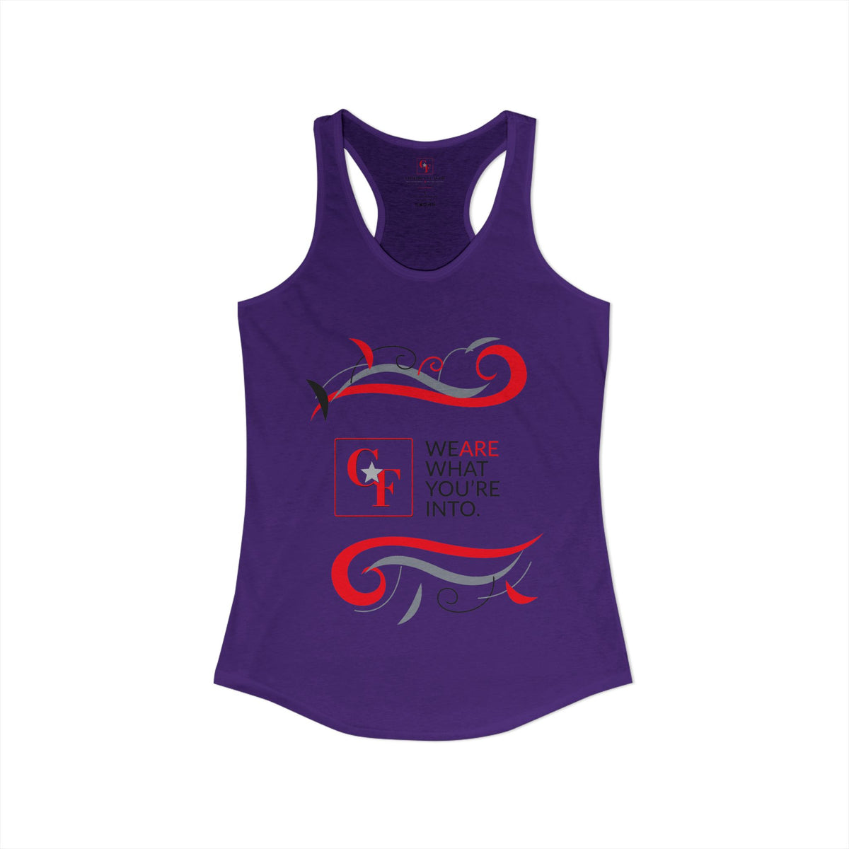 CF Originals "We Are What You're Into" Flowing Twist Racerback Tank