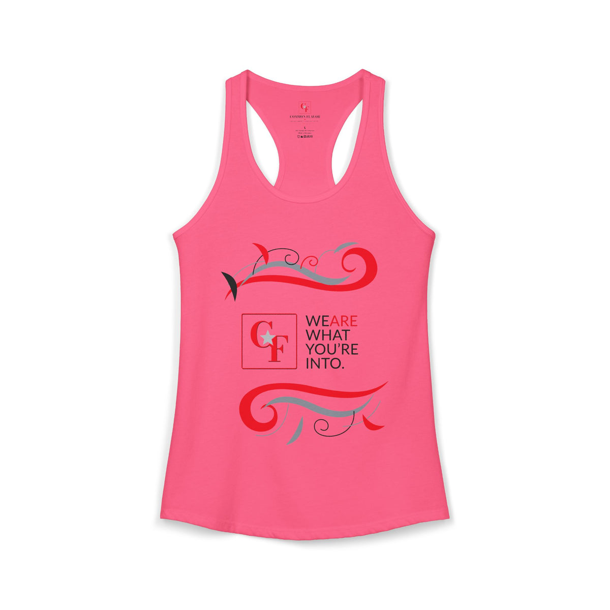 CF Originals "We Are What You're Into" Flowing Twist Racerback Tank