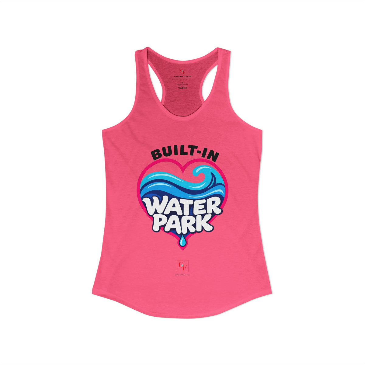 Built-In Water Park Heart Waves Racerback Tank