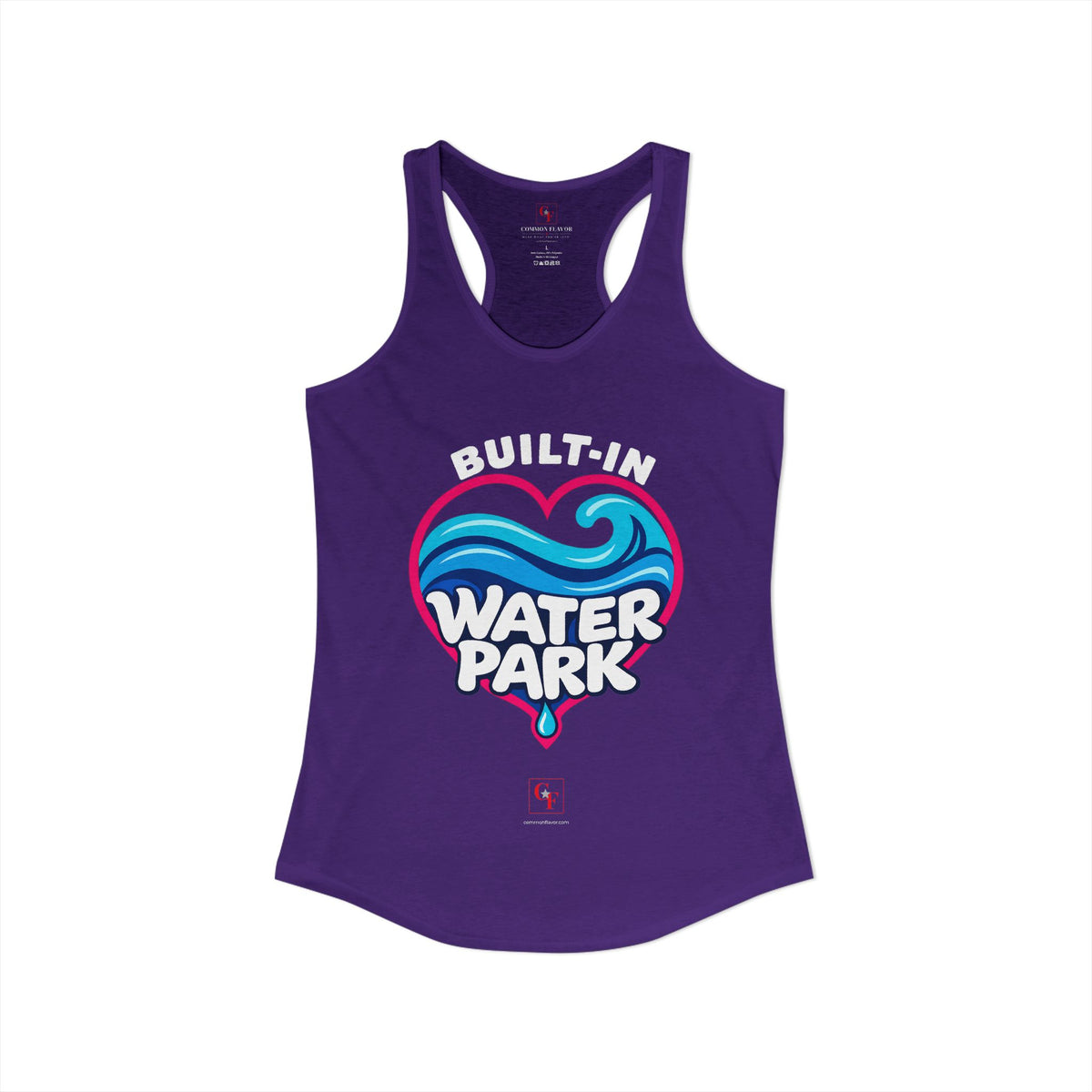 Built-In Water Park Heart Waves Racerback Tank