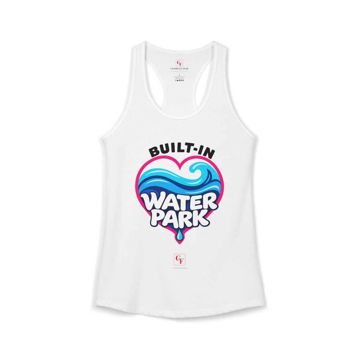 Built-In Water Park Heart Waves Racerback Tank