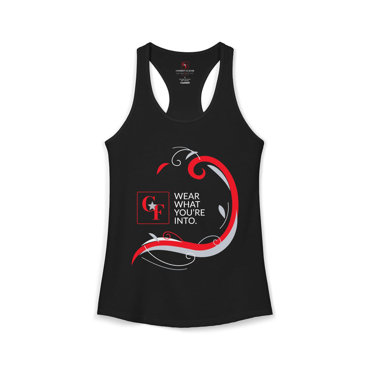 Common Flavor Originals "Wear What You're Into" Side Sweep Racerback Tank