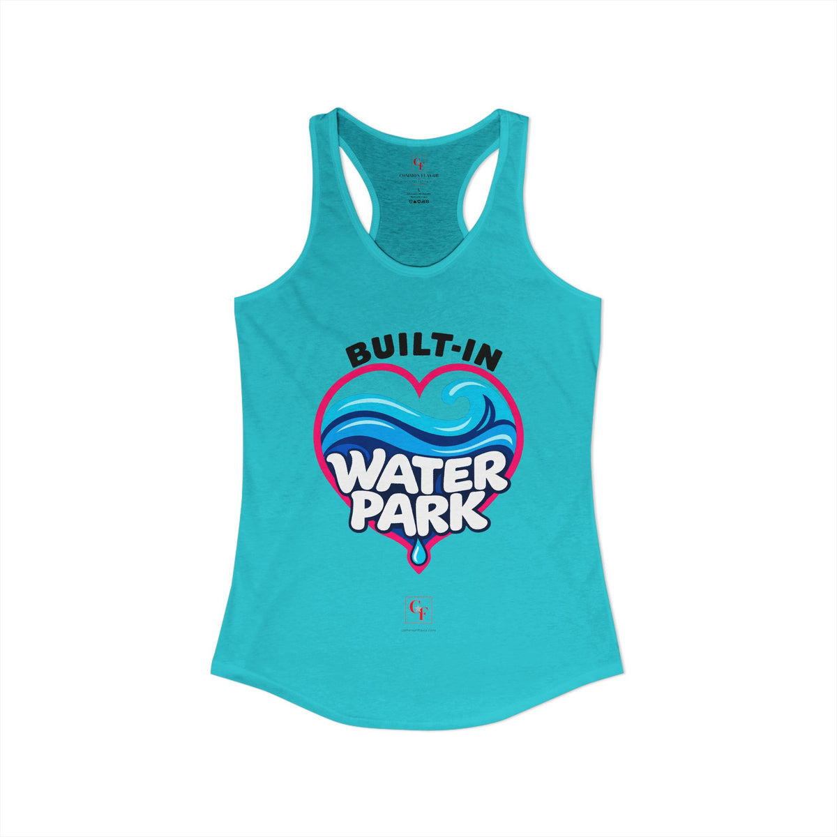 Built-In Water Park Heart Waves Racerback Tank