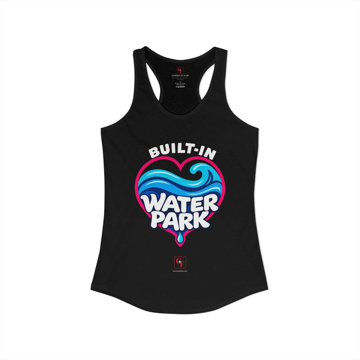 Built-In Water Park Heart Waves Racerback Tank