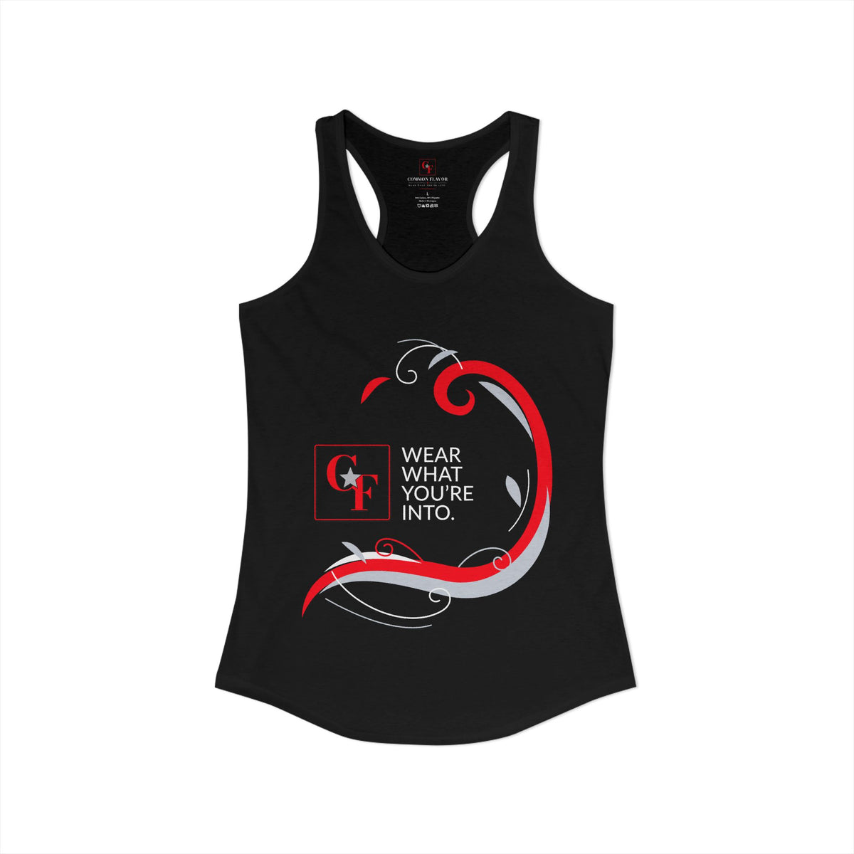 Common Flavor Originals "Wear What You're Into" Side Sweep Racerback Tank