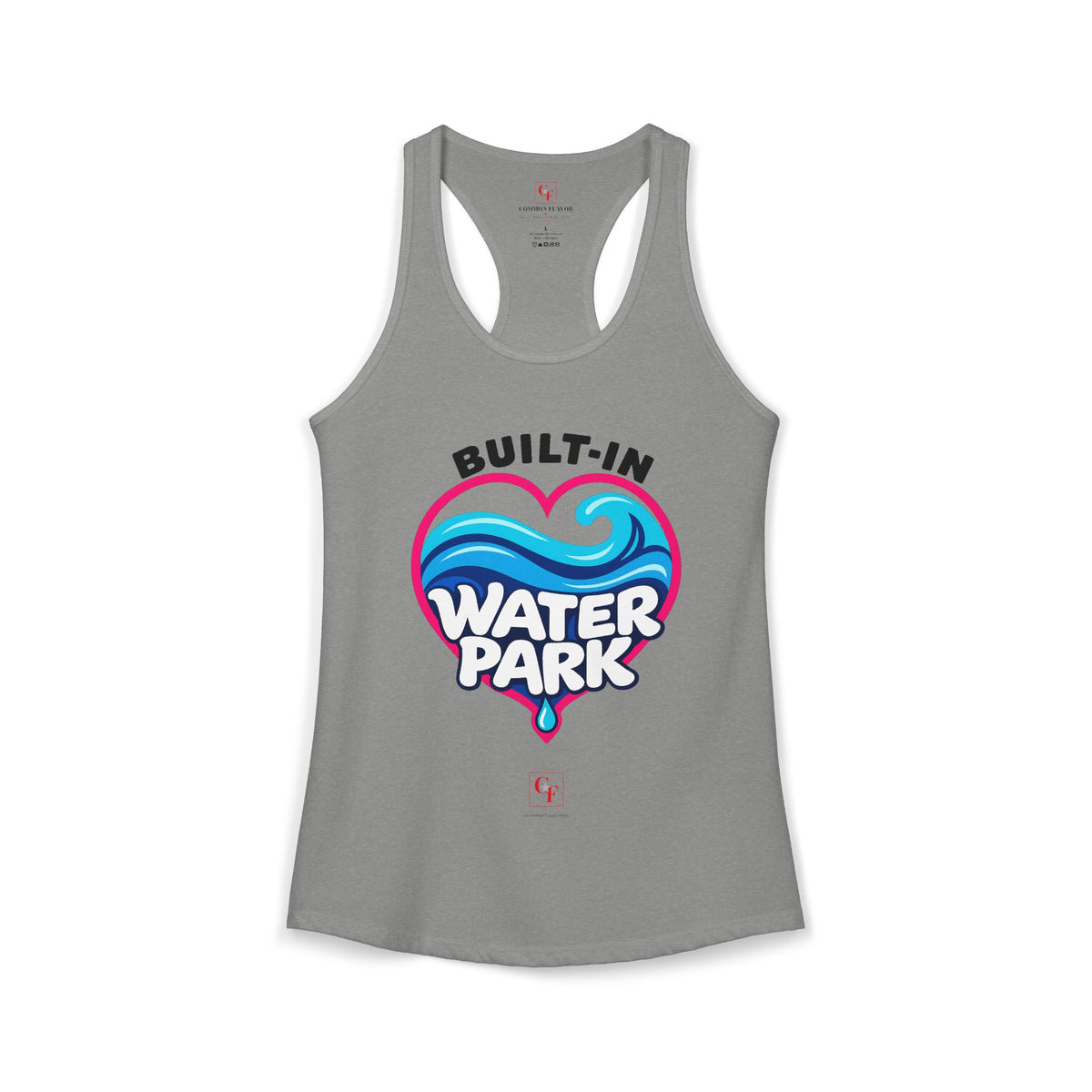 Built-In Water Park Heart Waves Racerback Tank