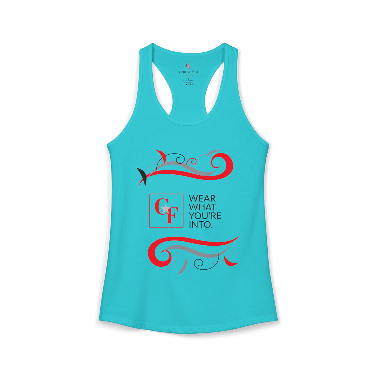 CF Originals "Wear What You're Into" Flowing Twist Racerback Tank