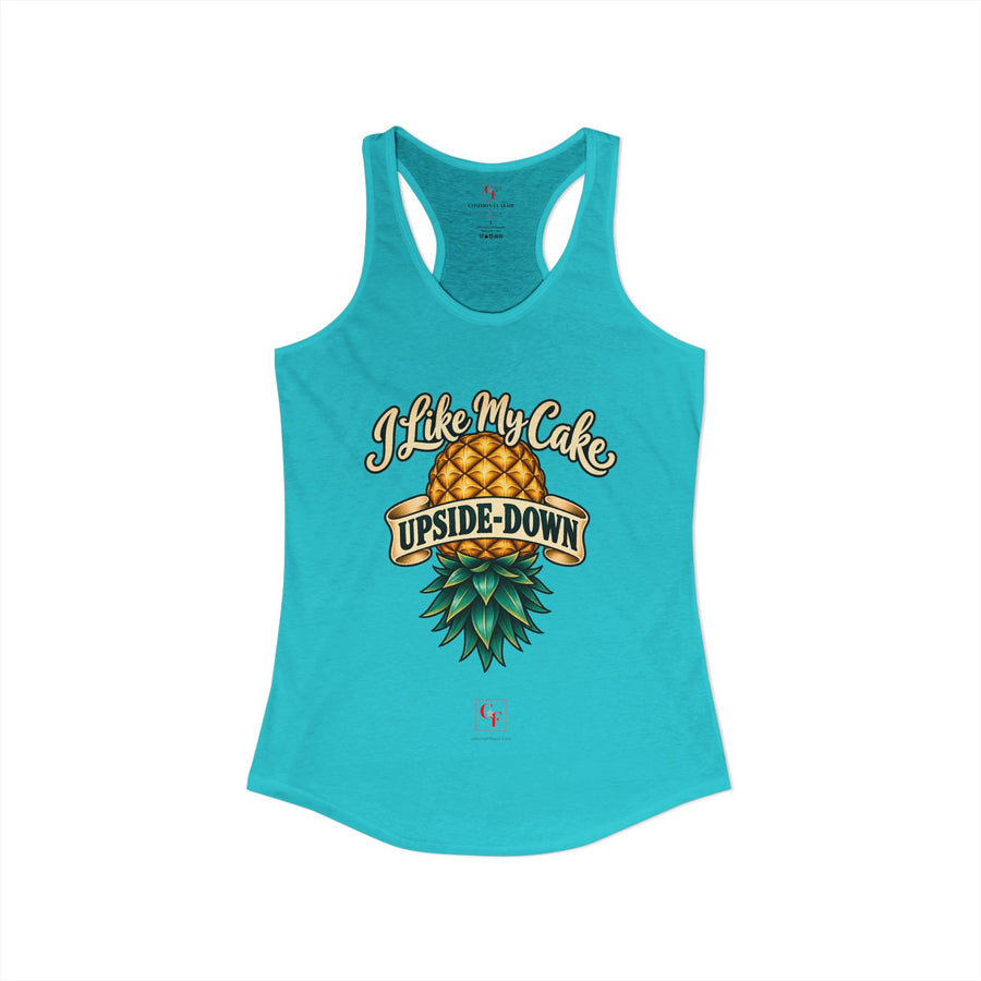 I Like My Cake Upside-Down Racerback Tank