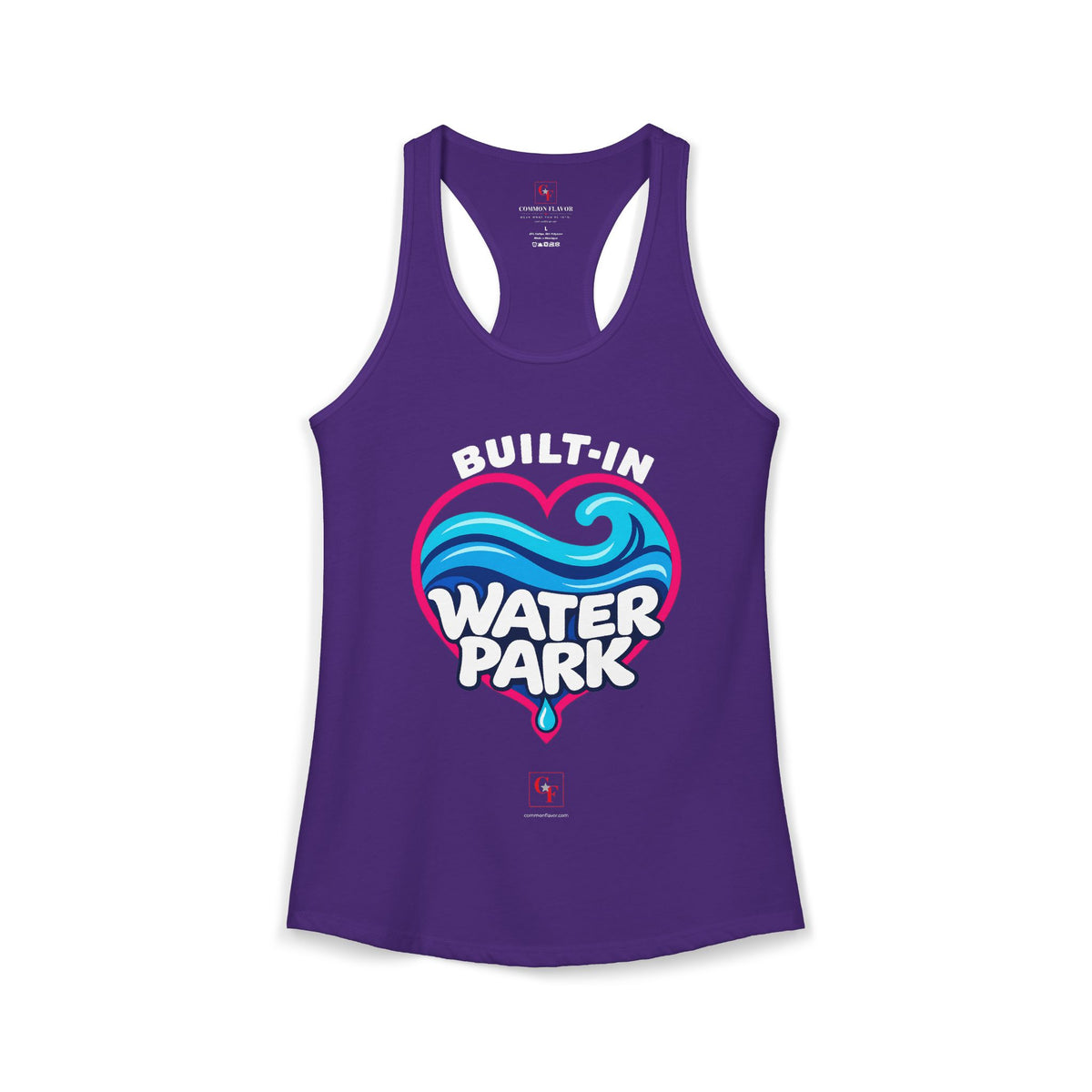 Built-In Water Park Heart Waves Racerback Tank