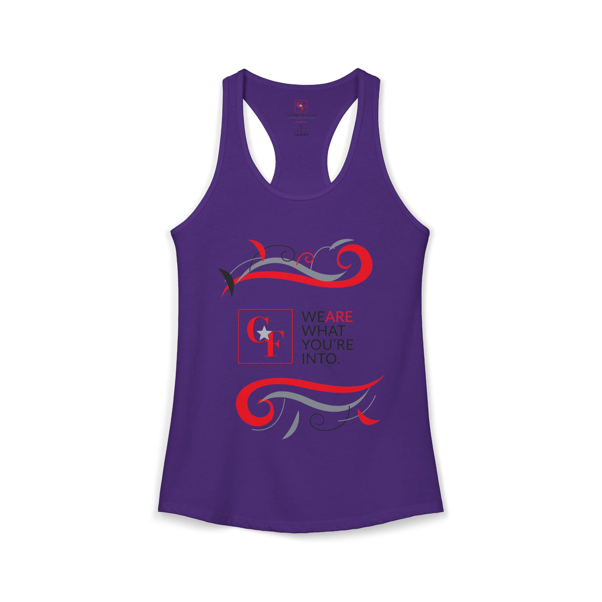 CF Originals "We Are What You're Into" Flowing Twist Racerback Tank