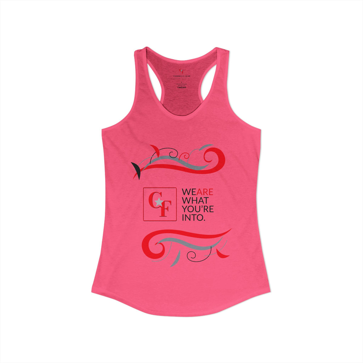 CF Originals "We Are What You're Into" Flowing Twist Racerback Tank