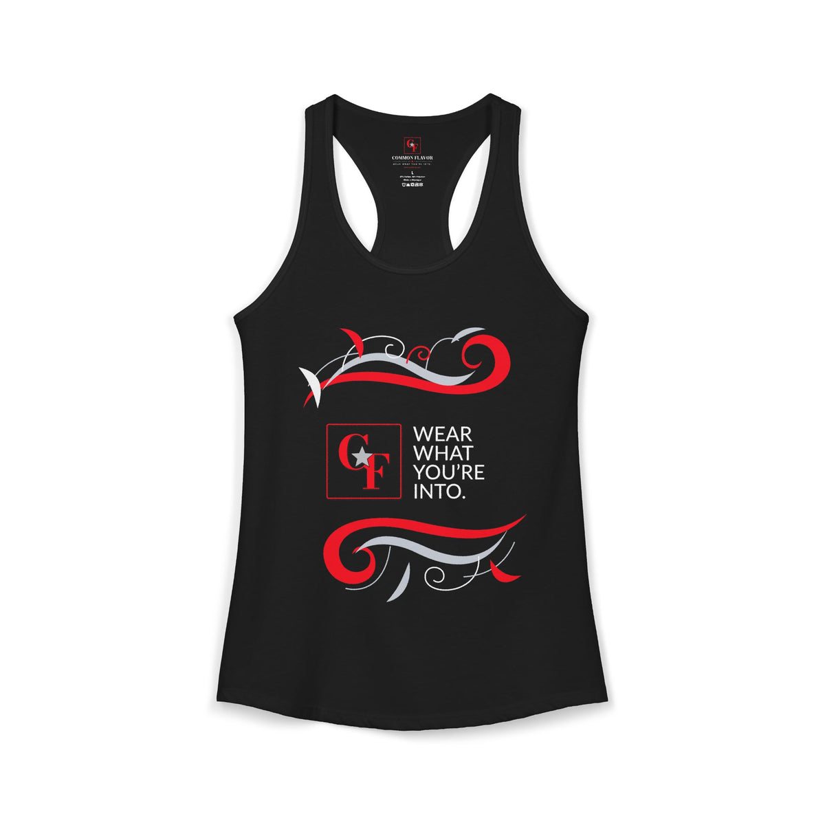 CF Originals "Wear What You're Into" Flowing Twist Racerback Tank
