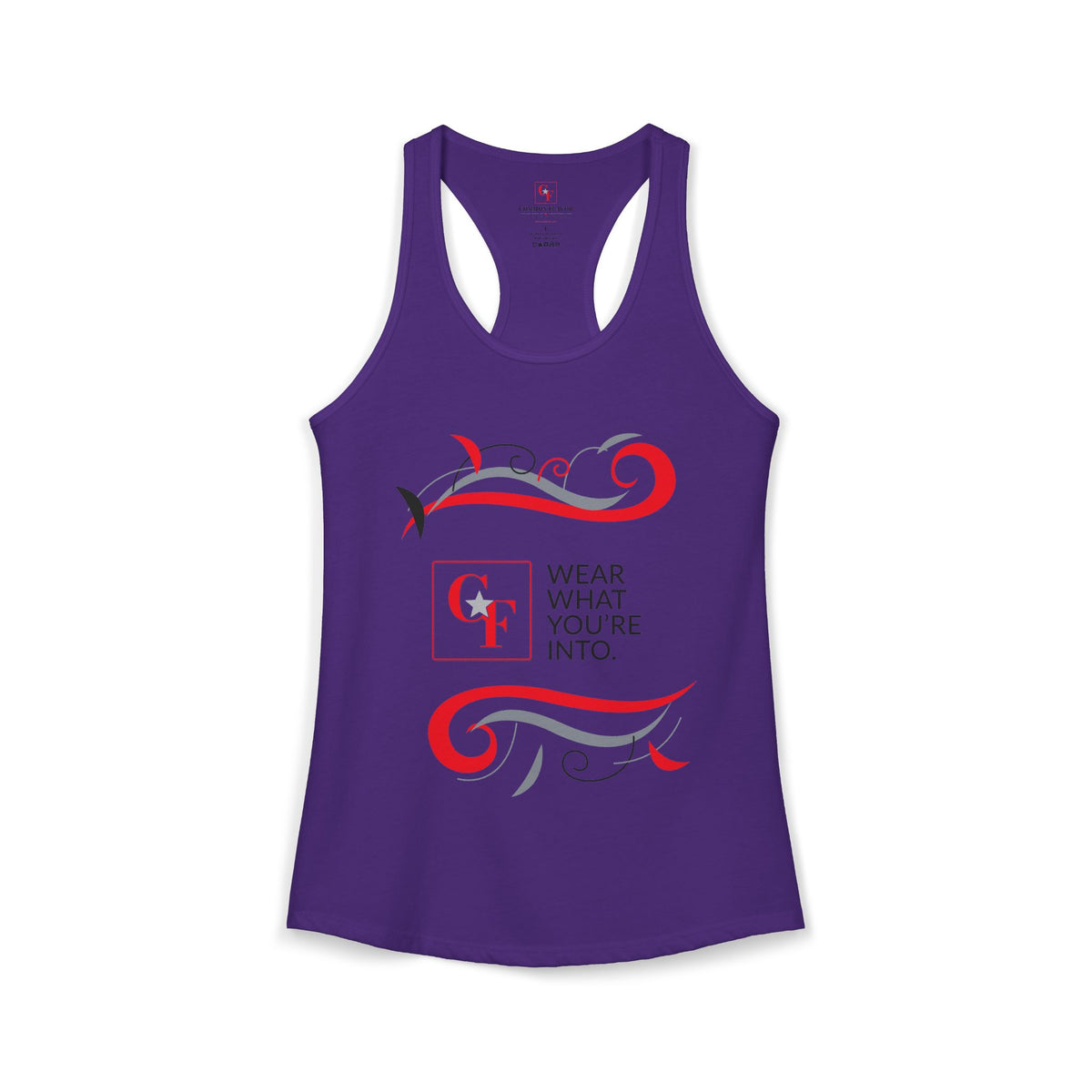 CF Originals "Wear What You're Into" Flowing Twist Racerback Tank