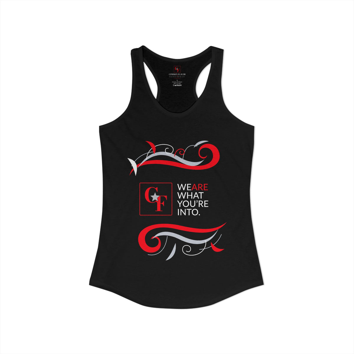 CF Originals "We Are What You're Into" Flowing Twist Racerback Tank